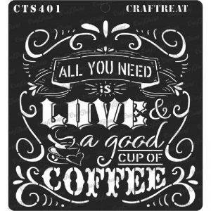 CrafTreat Stencil - Coffee Love
