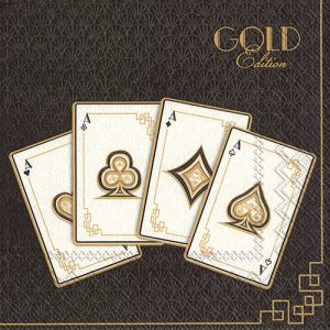 Gold Playing Cards Decoupage Napkin