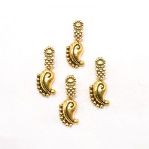 Gold Mango Pattern Double Hole Spacer Bead