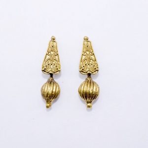 Gold Triangle With Round Spacer Bead