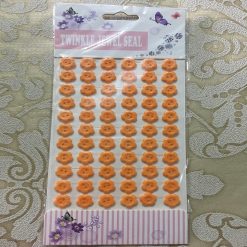 Self Adhesive Flower Buttons - Orange