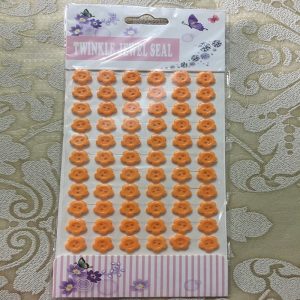 Self Adhesive Flower Buttons - Orange