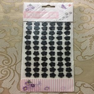 Self Adhesive Flower Buttons - Black