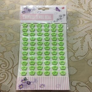 Self Adhesive Flower Buttons - Green Apple