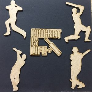 MDF Embellishments - Cricket Is Life Cut Outs