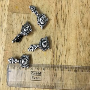 German Silver Lakshmi Double hole Spacer beads