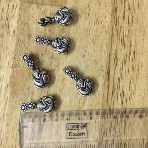 German Silver Ganesh Double Hole Spacer Bead