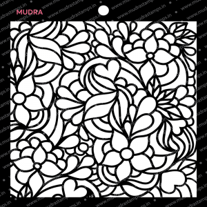 Mudra Stencil - Floral Doodle