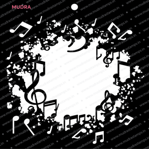 Mudra Stencil - Grunge Music Frame