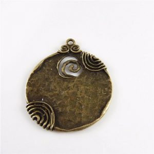 Antique Bronze Round Swirl Pendant