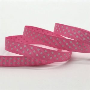 Polka Dots Pink Grosgrain Ribbon