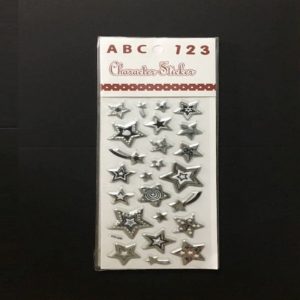 Stickers - Silver Mixed Design Stars