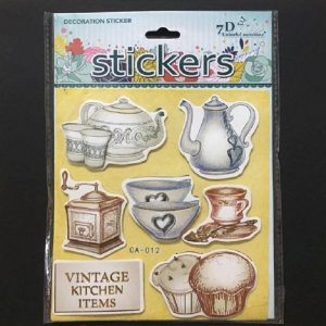 Self Adhesive Scrap Booking Sticker - Vintage Kitchen Items