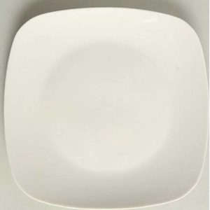 White Round Square Glass Plate