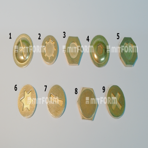 Mitform Metal Embellishment 20 - 24 MM - Screw Heads Diameter 1