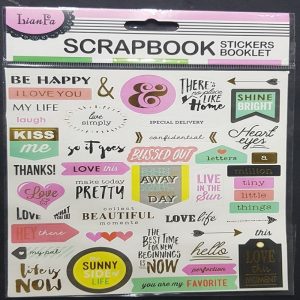 Self Adhesive Scrapbook Sticker Booklet - Be Happy