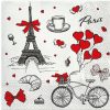Paris Love Theme With Hearts Decoupage Napkin
