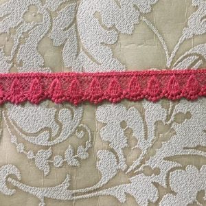 Embroidered  Coral Pink Lace