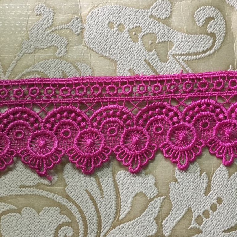 Embroidered Hot Pink Lace