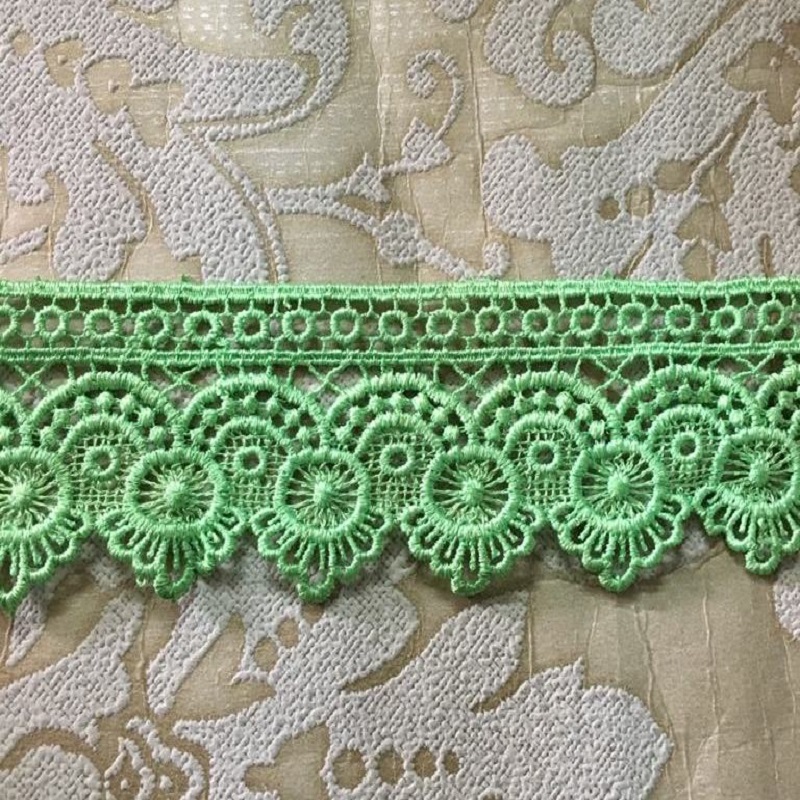 Embroidered Parrot Green Lace
