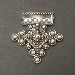 German Silver Diamond  Pattern Pendant