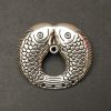 German Silver Dual Fish Pattern Pendant