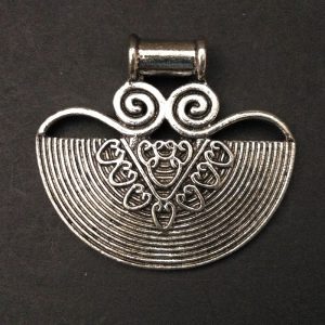 German Silver Pot With Flower Pattern Pendant
