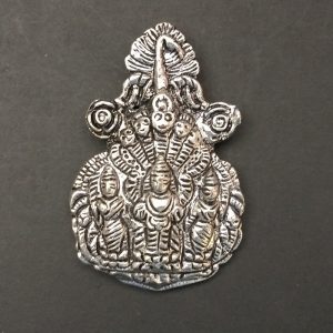 German Silver Mahavishnu with Peacock  Pattern Pendant