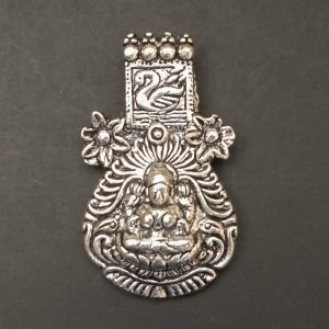 German Silver Lakshmi with Peacock  Pattern Pendant