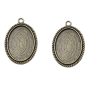 Antique Bronze Oval Pendant Base