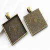 Antique Bronze Square Pendant Base