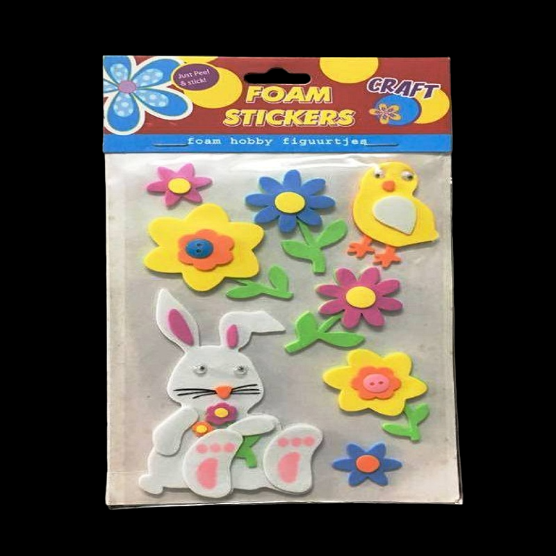 Foam Stickers - Rabbit & Flowers