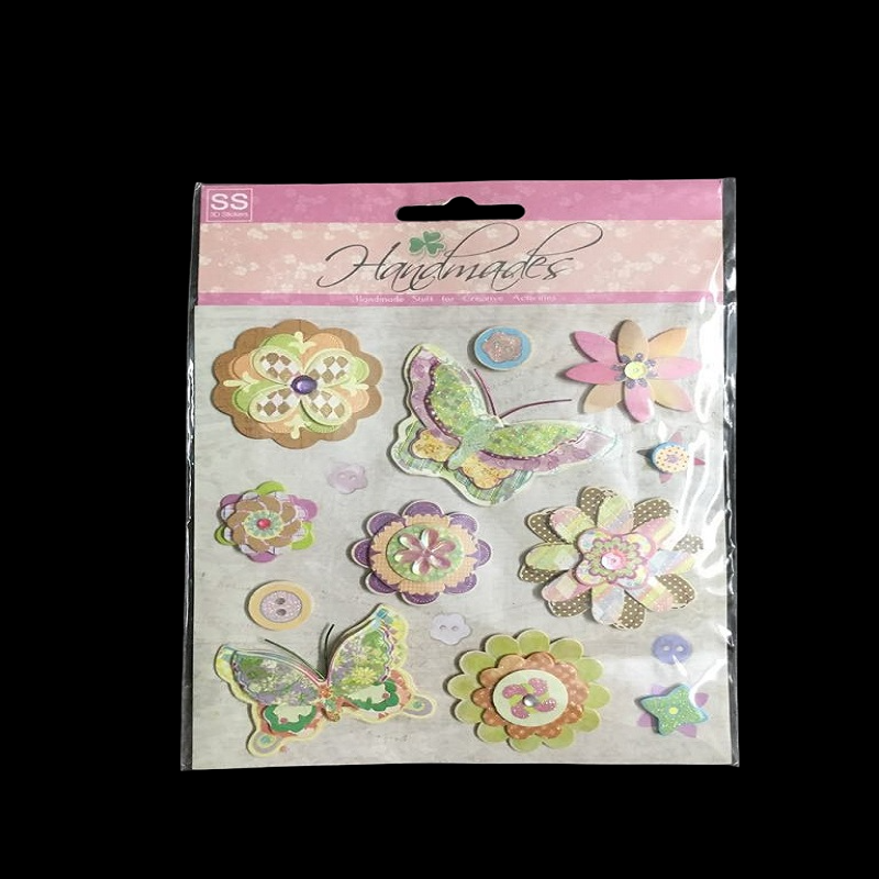 Handmade Stickers - Butterfly & Flower