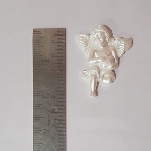 White Resin Embellishment - Angel With Heart