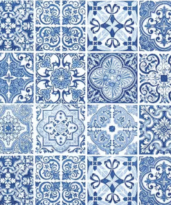 Blue Shades 16 Designs Tiles Decoupage Napkin