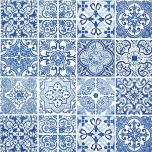 Blue Shades 16 Designs Tiles Decoupage Napkin
