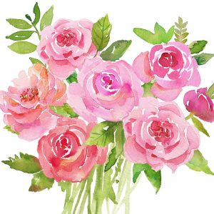 Bouquet Of Pink Flowers Decoupage Napkin