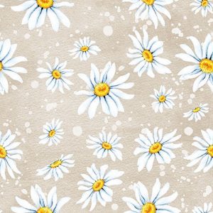 Daisy Flowers In Grey Background Decoupage Napkin