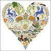Collage In A Heart Decoupage Napkin