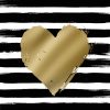 Black And White Stripes With Heart Decoupage Napkin