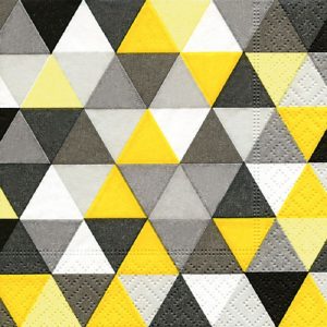 Yellow And Black Triangles Decoupage Napkin
