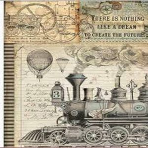 Stamperia Rice Paper - Voyages Fantastiques Train