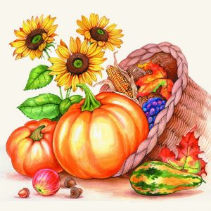 Pumpkin With Sunflower Decoupage Napkin