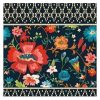 Flowers In Navy Blue Background Decoupage Napkin