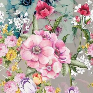 Seven Petal Pink Flowers Decoupage Napkin
