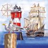 Birds In Harbor Decoupage Napkin