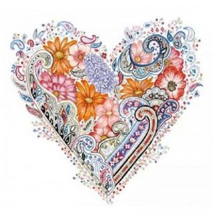 Flower Heart Collage Decoupage Napkin