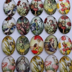 Fairies Oval Glass Cabochons