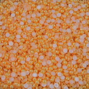 Faux Half Pearl Embellishments - Orange