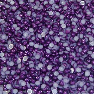 Faux Half Pearl Embellishments - Purple